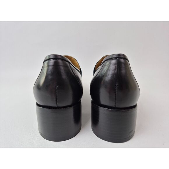 The Row Women's Black Vera Leather Penny Loafer Heel Size 38 - Picture 5 of 7